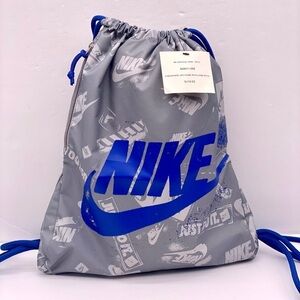 Nike Blue and Gray Drawstring Backpack